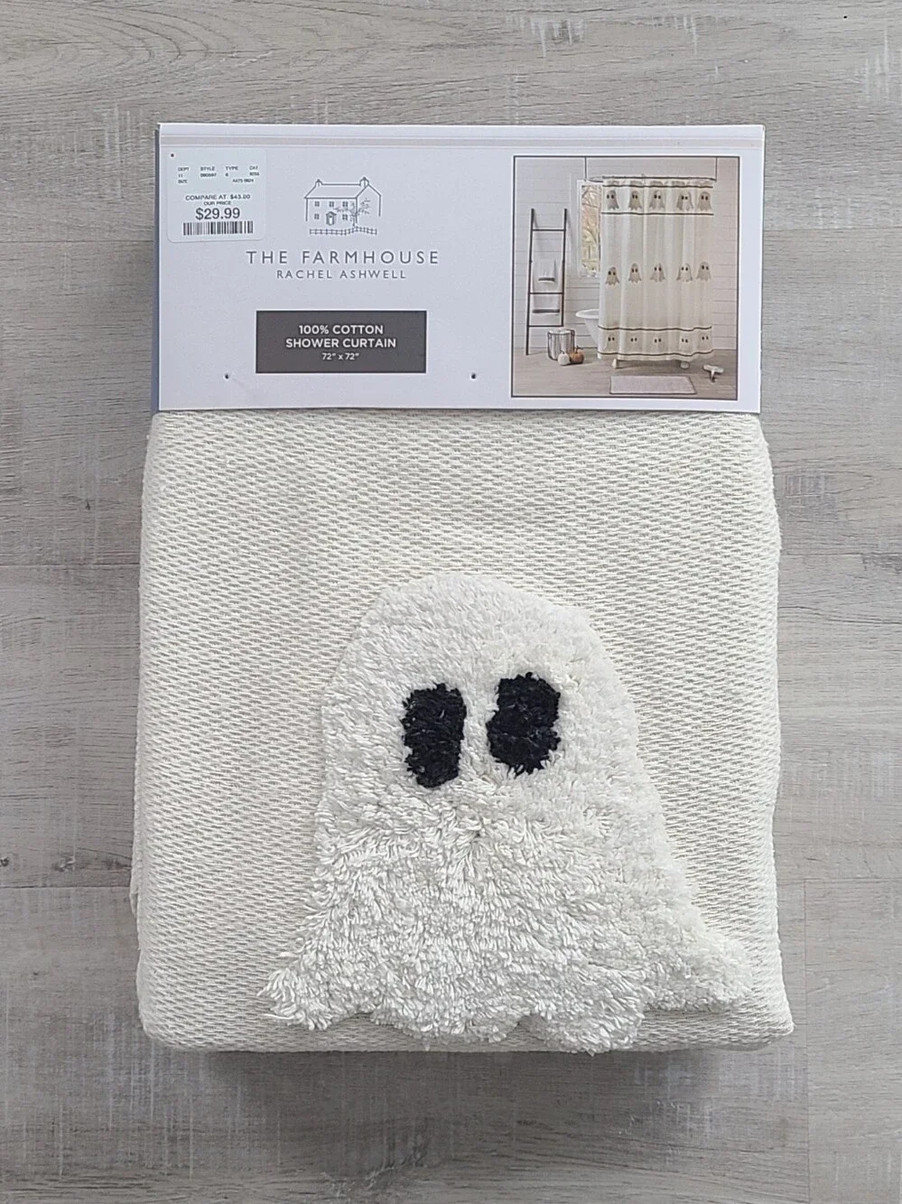 White Ghost Halloween Shower Curtain - The Farmhouse by Rachel Ashwell